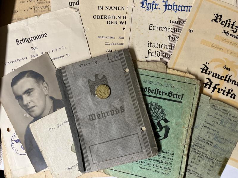 Wehrpass/citation grouping - Luftwaffe - (Pz.) S.G.9 - DAK - Weirich