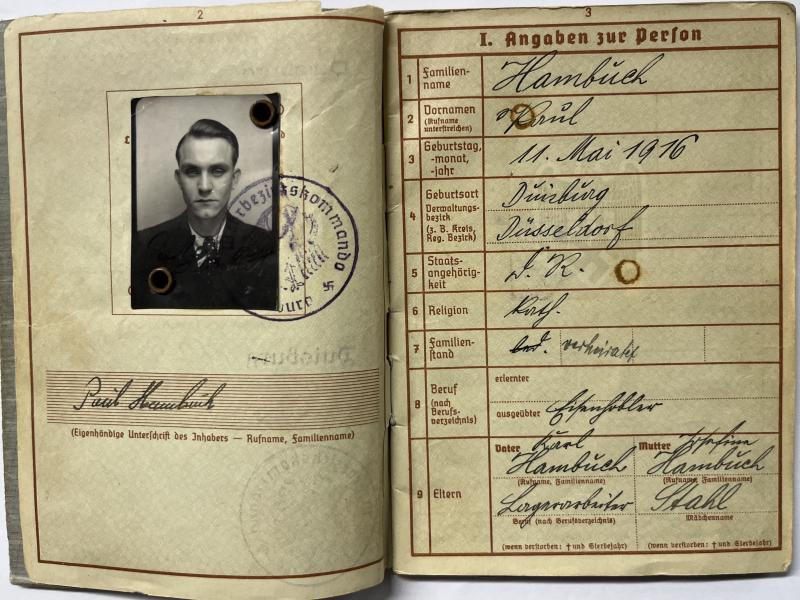 Wehrpass/Soldbuch/citation WH (Heer) - 265.Inf.Div. - St.Nazaire - Hambüch