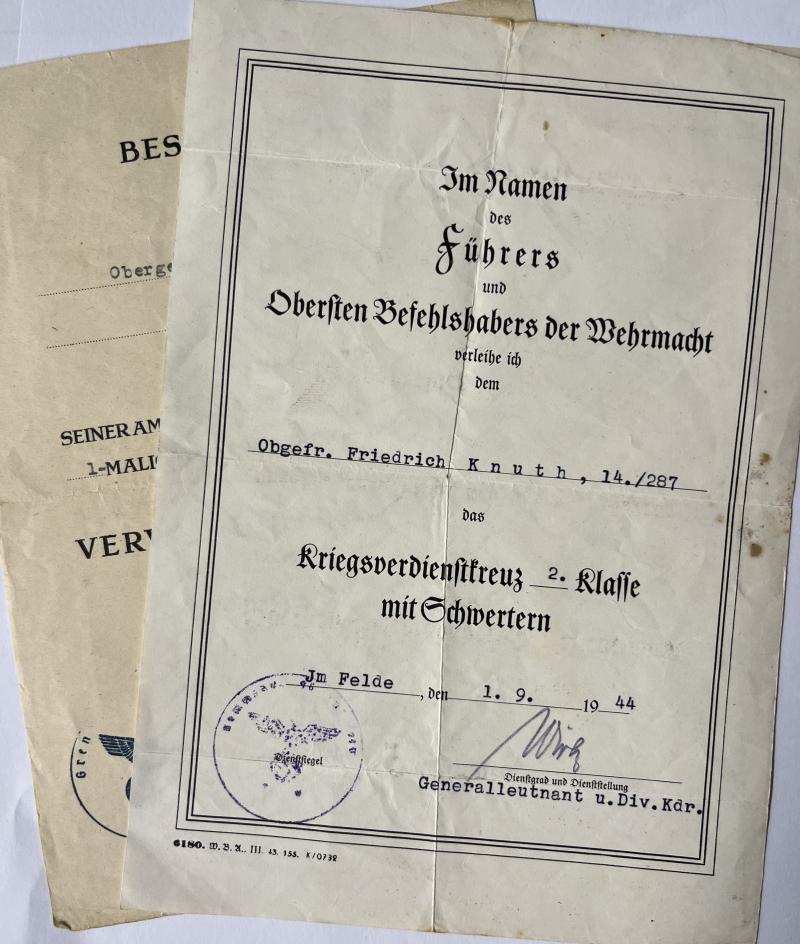 Citation set - WH (Heer) - 96.Inf.Div. - Knuth