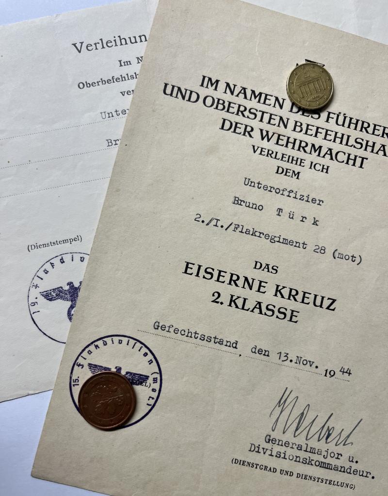 Citation set - Luftwaffe - 15.Flak Div./19.Flak Div. -  Türk