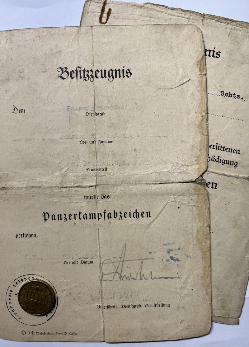 Citation set - WH (Heer) -  7.Pz.Div. - Stelzer