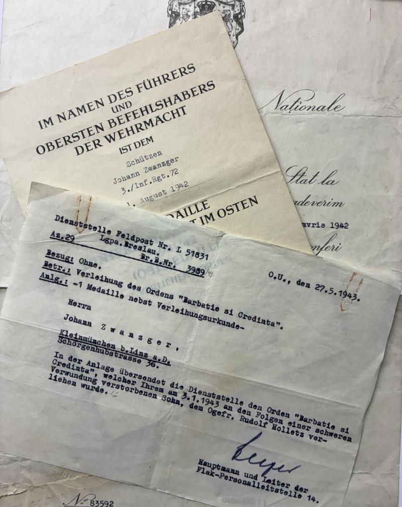 Citation set -  WH (Heer) - 46.Inf.Div. - Zwanzger