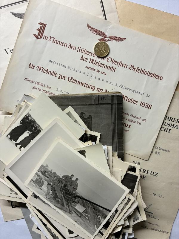 Wehrpaß /citation / photo grouping - Luftwaffe - Flak -  Wilkmann