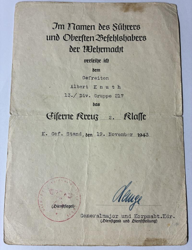 Citation set - WH (Heer) - 217.Inf.Div. - Knuth