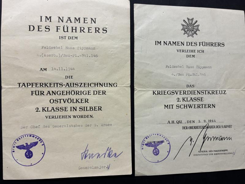 Citation grouping - WH (Heer) - Bau-Pi.Btl.146 / 1.Pz.Armee/9.Armee - Tippmann