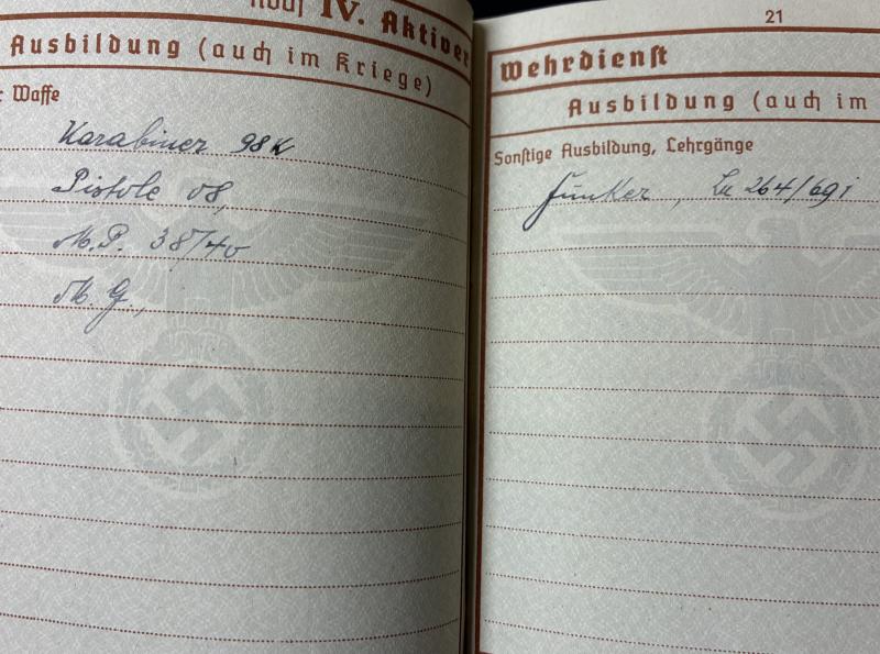 Wehrpass - Luftwaffe - LN-Komp.4./2 - KIA - Sicily - Hellftern