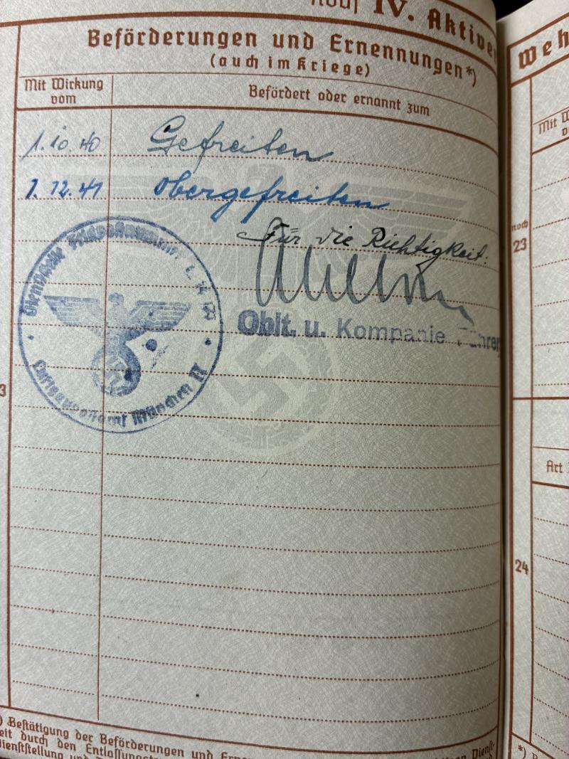 Wehrpass - Luftwaffe - LN-Komp.4./2 - KIA - Sicily - Hellftern