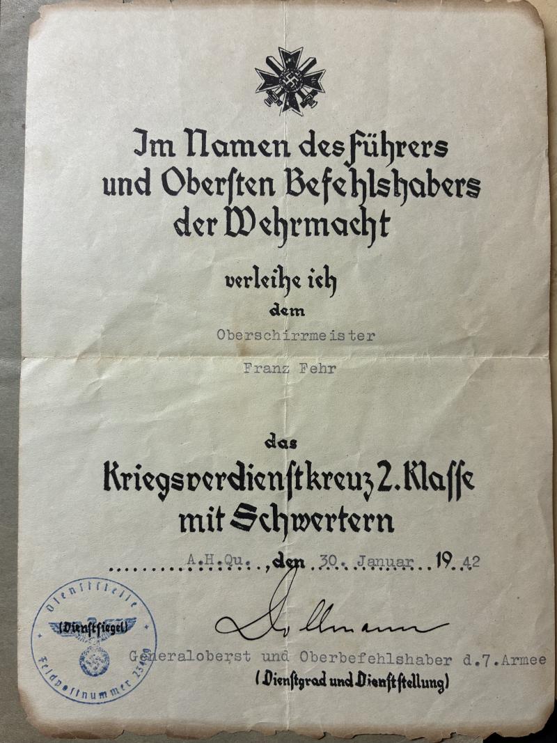 Citation + - WH (Heer) - 7.Armee - Fehr