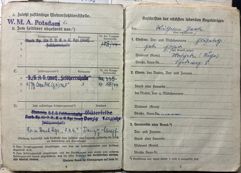 Soldbuch WH (Heer) - Pz.Gren.Div.