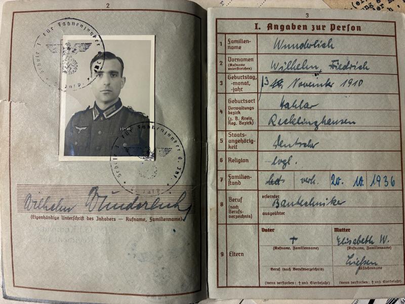 Wehrpass / citation grouping - WH (Heer) - 34.Inf.Div. - Wunderlich