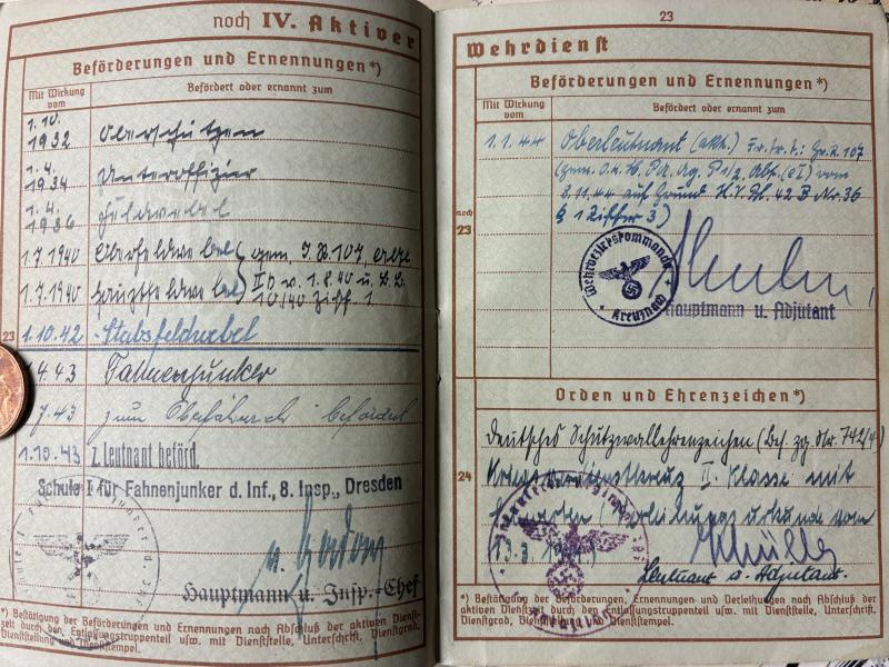 Wehrpass / citation grouping - WH (Heer) - 34.Inf.Div. - Wunderlich