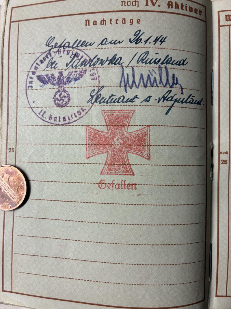 Wehrpass / citation grouping - WH (Heer) - 34.Inf.Div. - Wunderlich