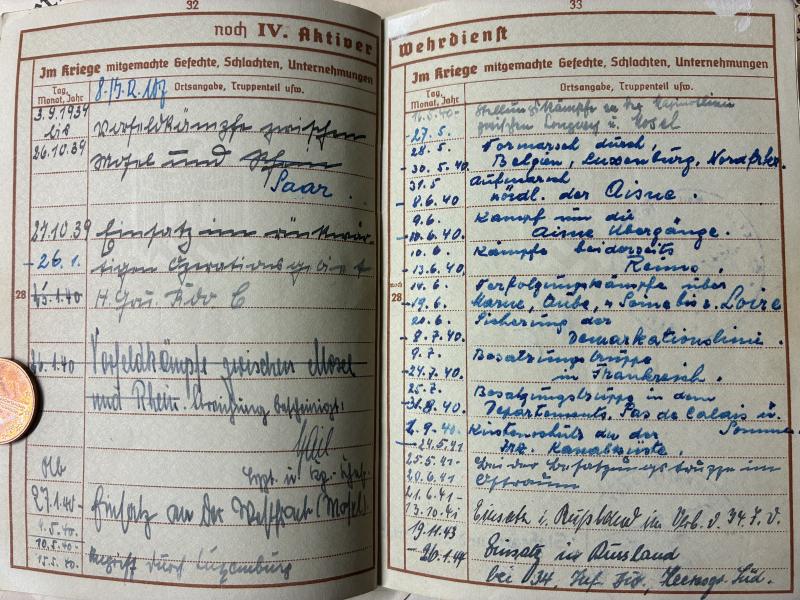 Wehrpass / citation grouping - WH (Heer) - 34.Inf.Div. - Wunderlich