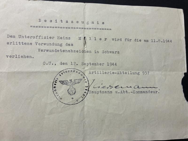 Citation grouping - Luftwaffe/WH (Heer) - 3.Fschj.Div. /Volks-Art.Korps 410 - Müller
