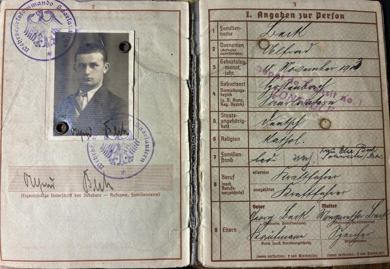 Wehrpass/Soldbuch /photoalbum - WH (Heer) - DAK / Inf.Div.