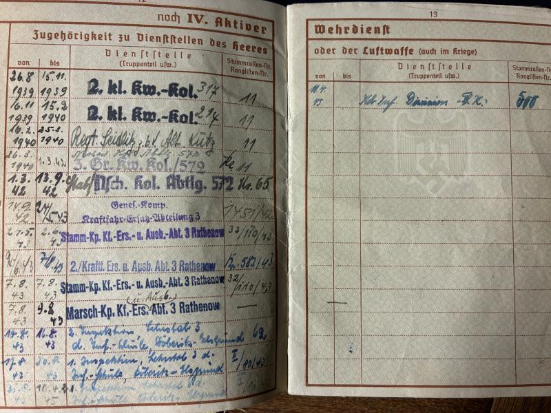Wehrpass/Soldbuch /photoalbum - WH (Heer) - DAK / Inf.Div.