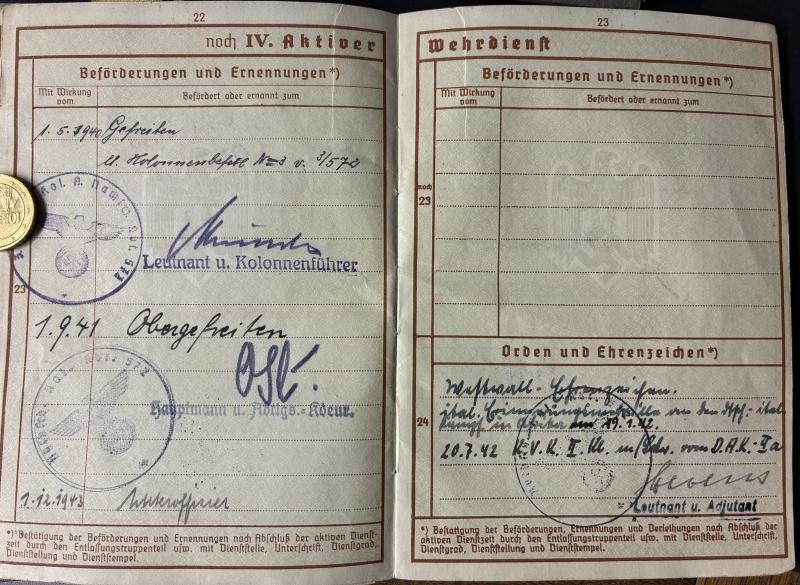 Wehrpass/Soldbuch /photoalbum - WH (Heer) - DAK / Inf.Div.