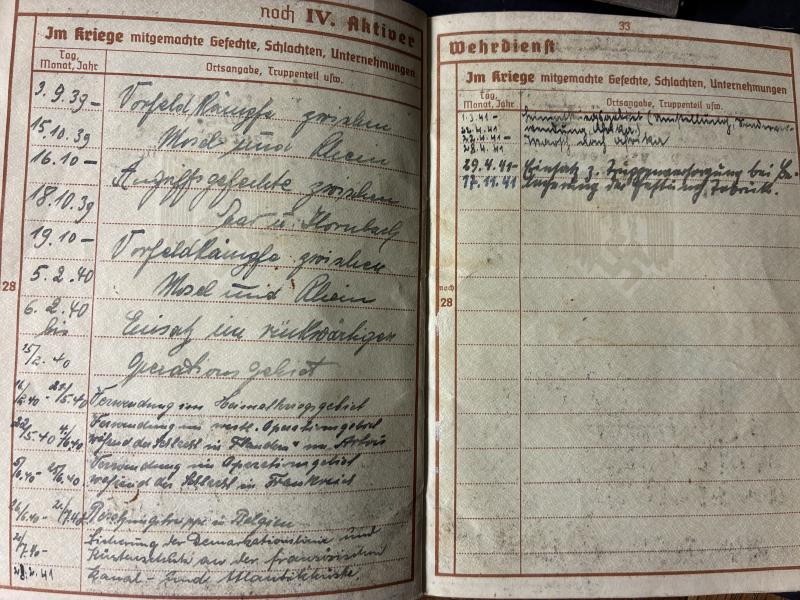 Wehrpass/Soldbuch /photoalbum - WH (Heer) - DAK / Inf.Div.