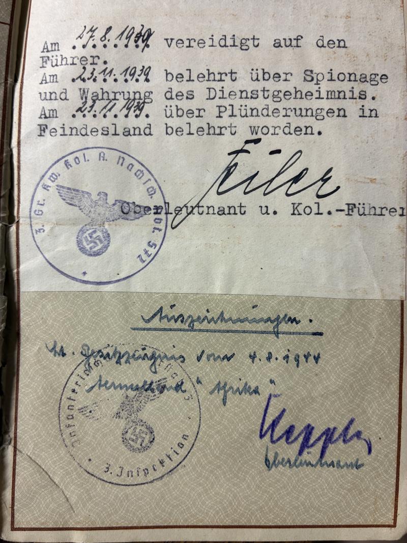 Wehrpass/Soldbuch /photoalbum - WH (Heer) - DAK / Inf.Div.