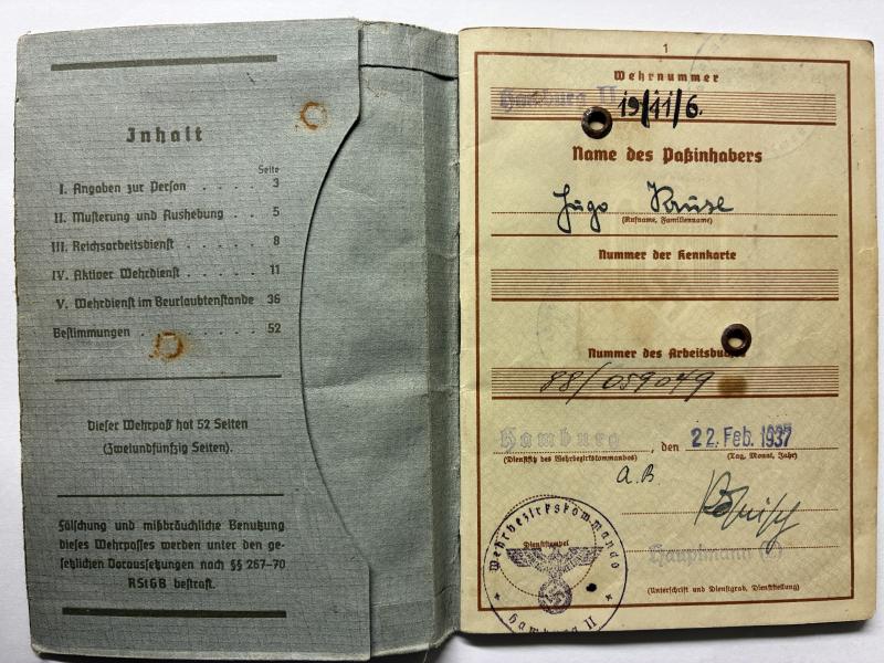 Wehrpass/citation/medal - WH (Heer) - 30.Inf.Div. - Kruse