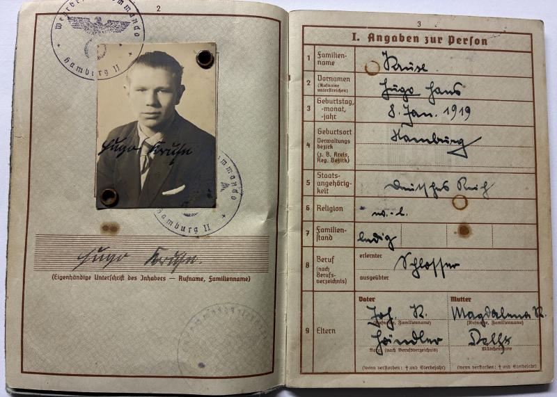 Wehrpass/citation/medal - WH (Heer) - 30.Inf.Div. - Kruse