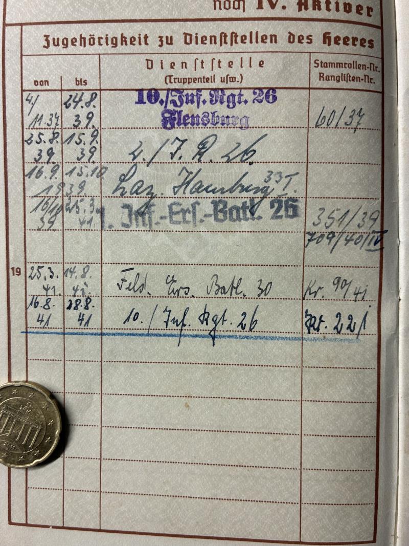 Wehrpass/citation/medal - WH (Heer) - 30.Inf.Div. - Kruse