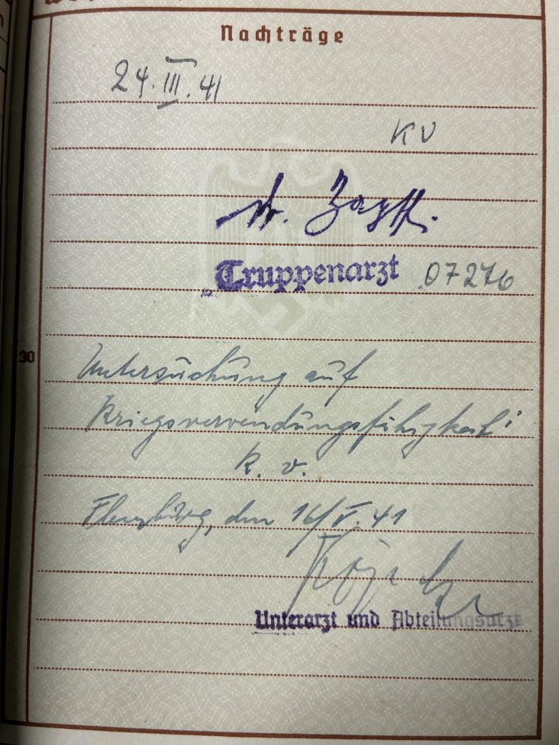 Wehrpass/citation/medal - WH (Heer) - 30.Inf.Div. - Kruse