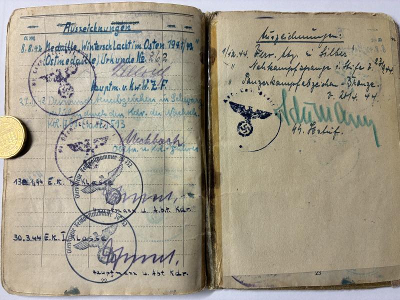 Soldbuch WH (Heer) - 8.Pz.Div. - Schmidt