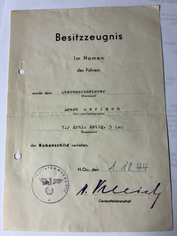Citation grouping - Luftwaffe - 5.Lw.Feld Division - Gerlach