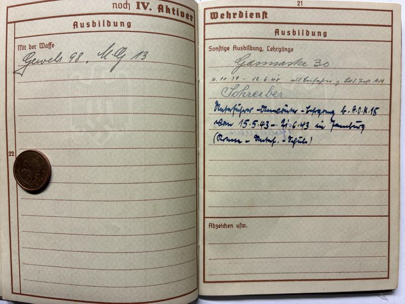 Wehrpass - WH (Heer) - 225.Inf.Div. - Schreckenberg