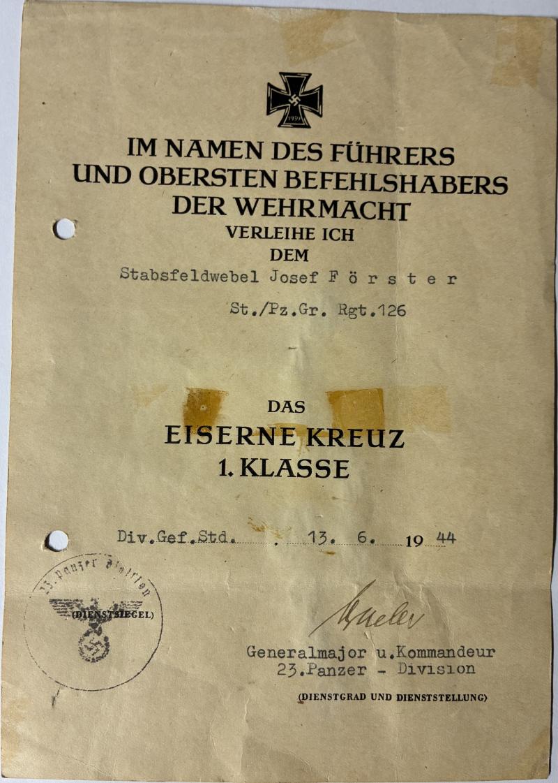 Citation grouping - 23.Pz.Div. - Förster