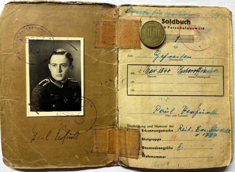 Soldbuch WH (Heer) - 26.Inf.Div. - Verfürth?