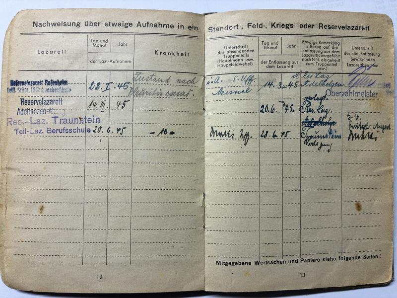 Soldbuch WH (Heer) - 26.Inf.Div. - Verfürth?