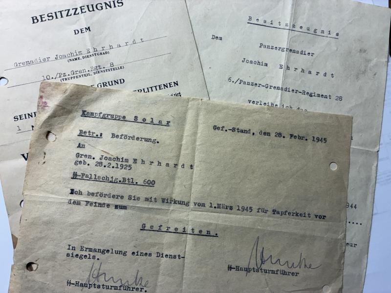Citation grouping - WH (Heer) - 8.Pz.Div./ SS-Fschj.Batl.600 - Ehrhardt