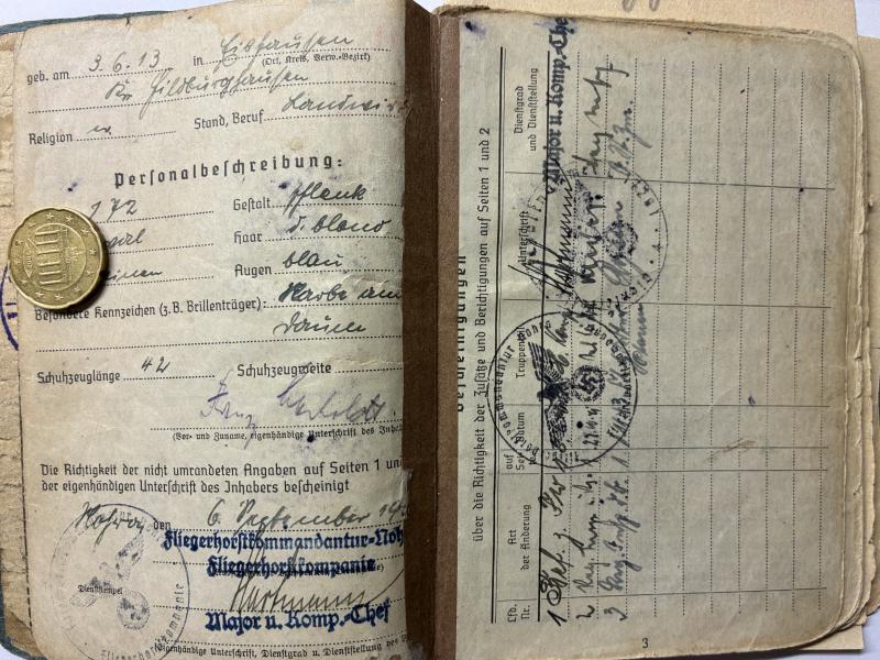 Soldbuch - Luftwaffe - Fallsch.Jg.Ers.Batl. 33 - Macholdt