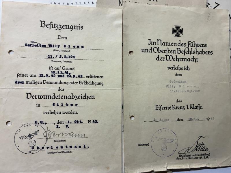 Citation grouping - WH (Heer) - 24.Inf.Div.- Klemm