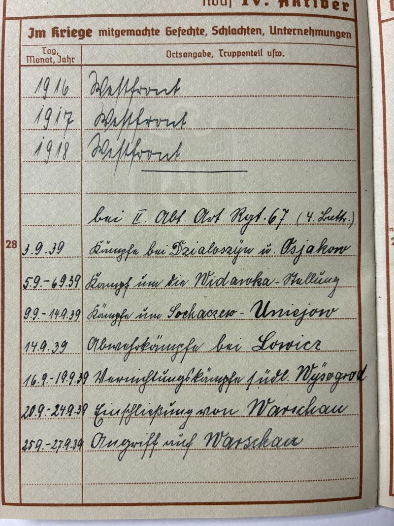 Wehrpass - WH (Heer) - OKH-HWA - Gäfgen