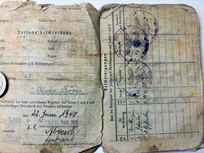 Soldbuch WH (Heer) - Festungsdiv.Kreta/ 260.Inf.Div. - Böres