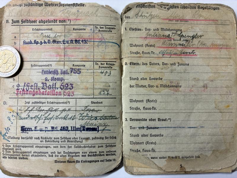 Soldbuch WH (Heer) - Festungsdiv.Kreta/ 260.Inf.Div. - Böres