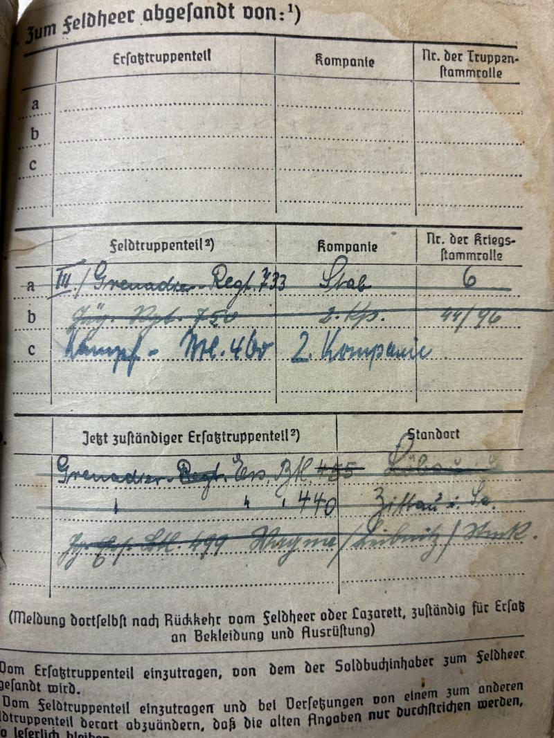 Soldbuch WH (Heer) - Festungsdiv.Kreta/ 260.Inf.Div. - Böres
