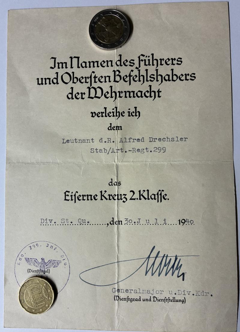 Citation WH (Heer) - 299.Inf.Div. - Drechsler