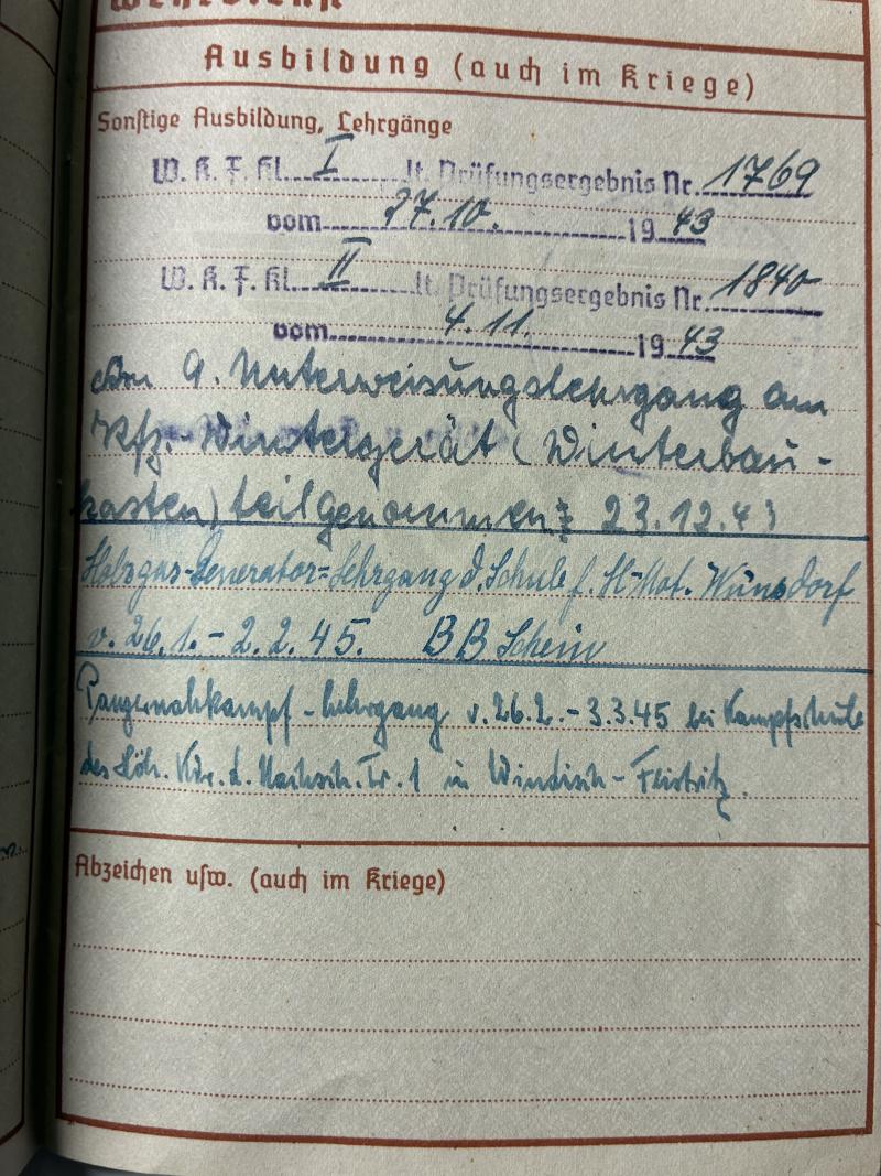 Wehrpass/Soldbuch/NSKK Pass/